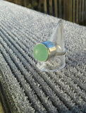 Aqua Sea Glass Marble set in Silver